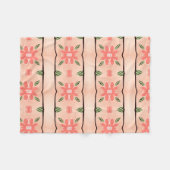 サンゴかわいらしフローラプリント フリースブランケット (正面(横))