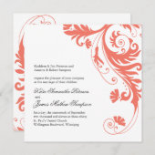 サンゴかわいらし結婚式招待状 招待状 (正面/裏面)