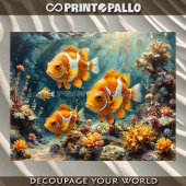 サンゴが水中に潜ってサンゴ礁に浮かぶピエロ 薄葉紙