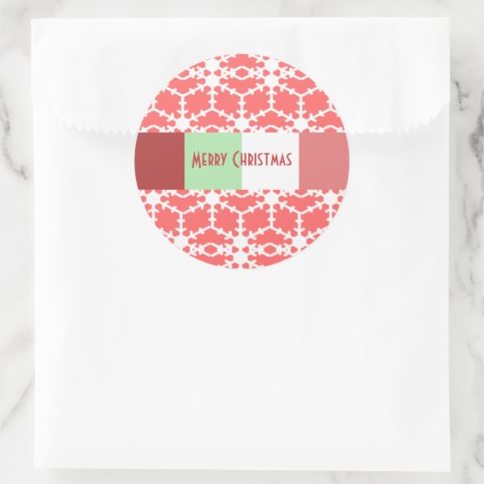 サンゴが表示されるスノーフレークのシールが色を選択 ラウンドシール (バッグ)