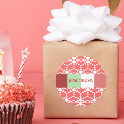 サンゴが表示されるスノーフレークのシールが色を選択 ラウンドシール (パーティー)