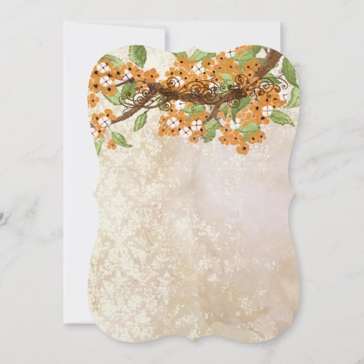 サンゴさくらんぼブロッサムティーステインウェディング招待状 招待状 (裏面)