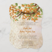 サンゴさくらんぼブロッサムティーステインウェディング招待状 招待状 (正面/裏面)