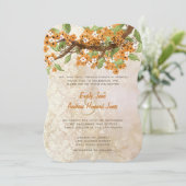 サンゴさくらんぼブロッサムティーステインウェディング招待状 招待状 (スタンド正面)