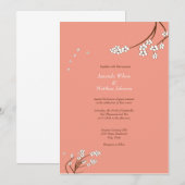 サンゴさくらんぼブロッサム結婚式招待状 招待状 (正面/裏面)