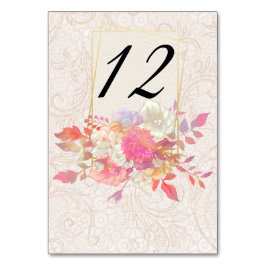 サンゴとアイボリー結婚フローラ テーブルナンバー