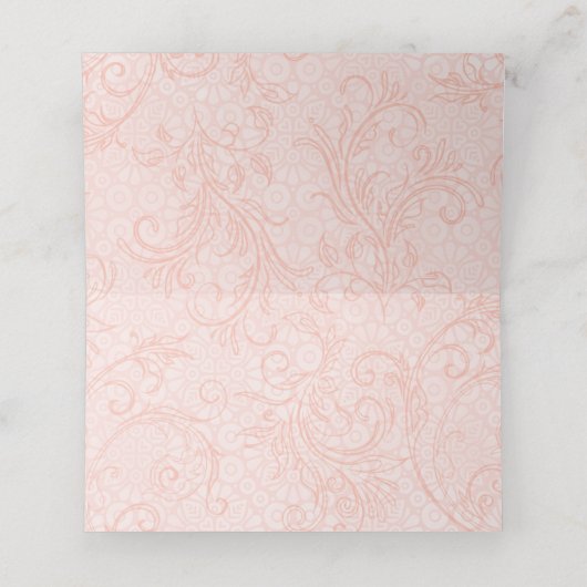 サンゴとアイボリー結婚フローラ プレイスカード (内部開封)