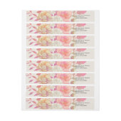 サンゴとアイボリー結婚フローラ ラップアラウンドラベル (シート)