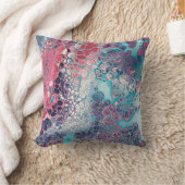 サンゴとアクアアクリルの注カラフル水抽象芸術 クッション (ブランケット)