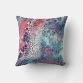 サンゴとアクアアクリルの注カラフル水抽象芸術 クッション (裏面)