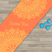 サンゴとオレンジのマンダラの花 ヨガマット