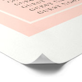 サンゴとクリームのフィリエレガントグリーのシーティングチャート ポスター (角)