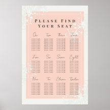 サンゴとクリームのフィリエレガントグリーのシーティングチャート