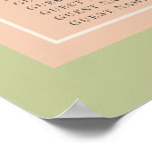 サンゴとクリームのフィリエレガントグリーのシーティングチャート ポスター (角)