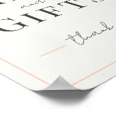 サンゴとクリームの結婚フィリーグリーのギフトのサイン ポスター (角)