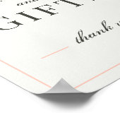 サンゴとクリームの結婚式のカードとギフトサイン ポスター (角)