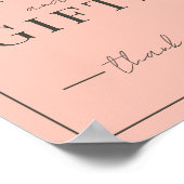 サンゴとクリー結婚ムのカードとギフトサイン ポスター (角)