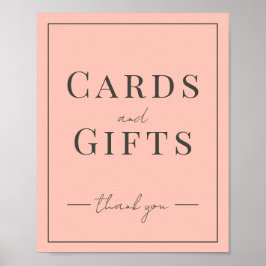 サンゴとクリー結婚ムのカードとギフトサイン ポスター