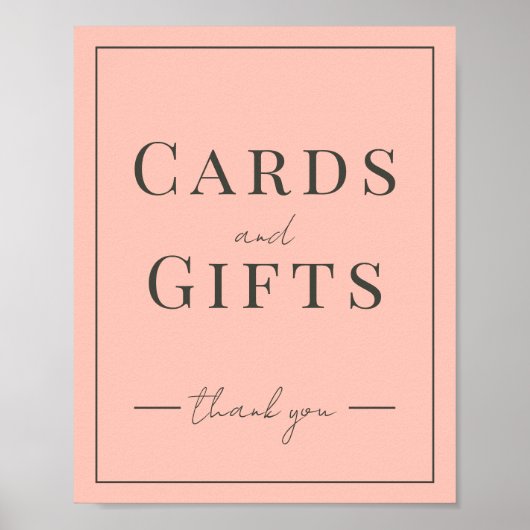サンゴとクリー結婚ムのカードとギフトサイン ポスター (正面)