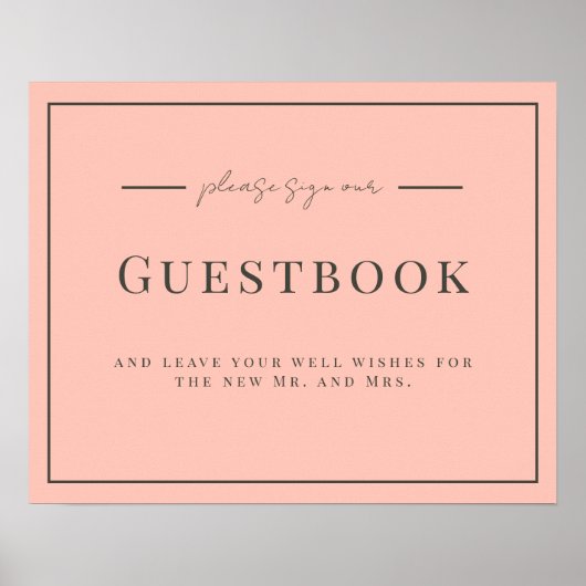 サンゴとクリー結婚ムのゲストブックサイン ポスター (正面)
