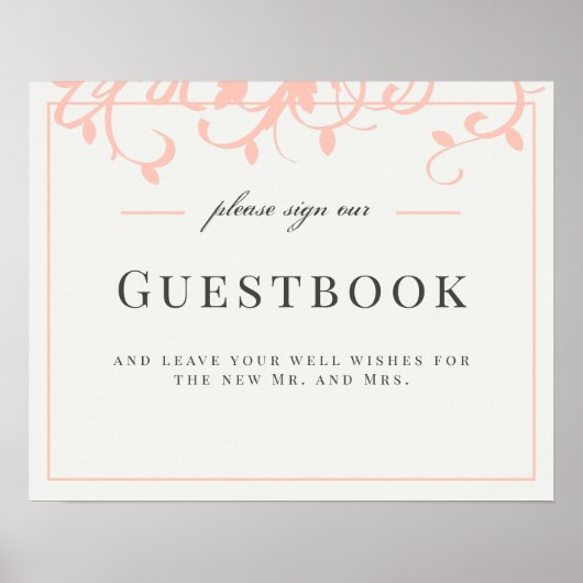 サンゴとクリー結婚ムのゲストブックサイン ポスター (正面)