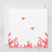 サンゴとグレーの野生のフラワービー結婚式の日付を保存 セーブザデート (裏面)