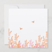 サンゴとグレーの野生のフラワービー結婚式の日付を保存 セーブザデート (裏面)