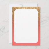 サンゴとゴールドのグリッター - ありがとう サンキューカード (裏面)