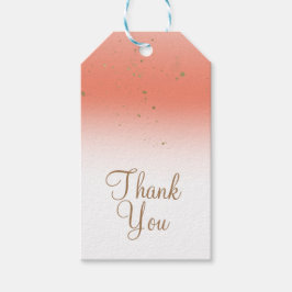 サンゴとゴールドのモダンな輝きのブライズシャワーパーティー ギフトタグ