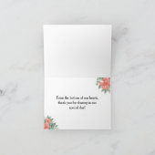 サンゴとセージ – ロマン結婚ティックサンキューカード サンキューカード (内部)