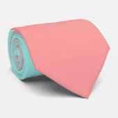 サンゴとターコイズストライプ ネクタイ (ロール)