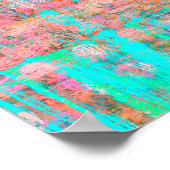 サンゴとターコイズ風化水玉模様絵を描 ポスター (角)