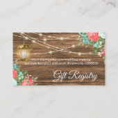 サンゴとティール（緑がかった色） – 出欠と登録 – の結婚ウェブサイト エンクロージャーカード (裏面)