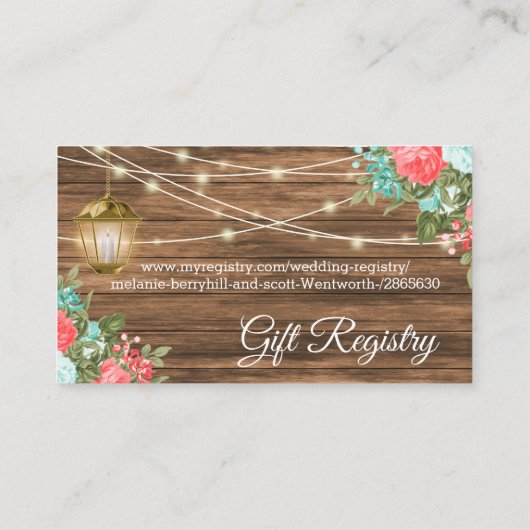 サンゴとティール（緑がかった色） – 出欠と登録 – の結婚ウェブサイト エンクロージャーカード (裏面)