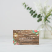 サンゴとティール（緑がかった色） – 出欠と登録 – の結婚ウェブサイト エンクロージャーカード (スタンド正面)