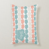 サンゴとティール（緑がかった色）雲子供部屋 アクセントクッション (正面(垂直))