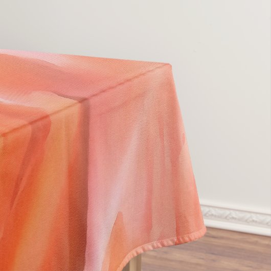 サンゴとピンクのフラミンゴ芸術的の羽毛を閉じる テーブルクロス (インサイチュ)