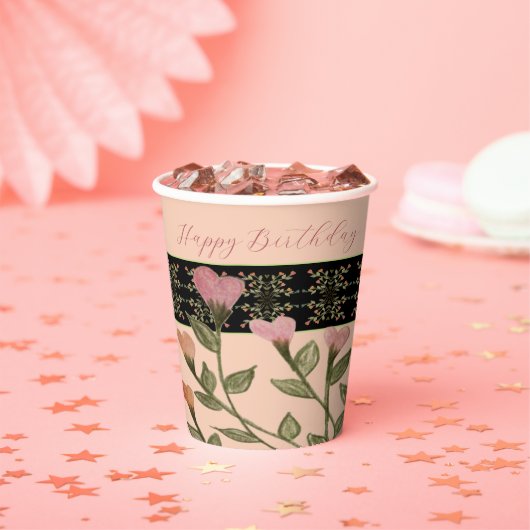 サンゴとピンクのフローラ 紙コップ (インサイチュ)