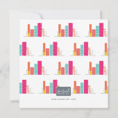 サンゴとピンクのブックワーム感謝カード ノートカード (裏面)