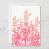 サンゴとピンクのワイルドフラワーの結婚式の招待 招待状 (裏面)