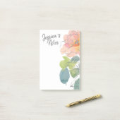 サンゴとピンクの水の色のフローラ ポストイット (デスク上)