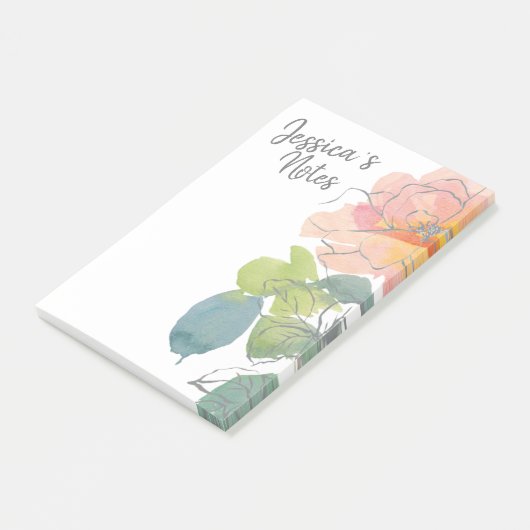 サンゴとピンクの水の色のフローラ ポストイット (アングル)