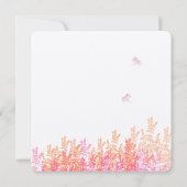 サンゴとピンクの野生の花蜂の結婚式の日付を保存 セーブザデート (裏面)