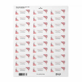 サンゴとピーチウォーターの色のフローラ結婚のアドレス ラベル (フルシート)