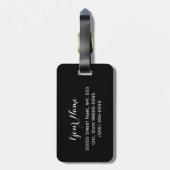 サンゴとブラックジャガーのプリント、名前の付いたかわいい弓 ラゲッジタグ (裏面縦)