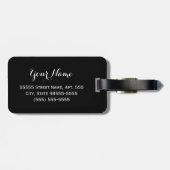 サンゴとブラックジャガーのプリント、名前の付いたかわいい弓 ラゲッジタグ (裏面横)