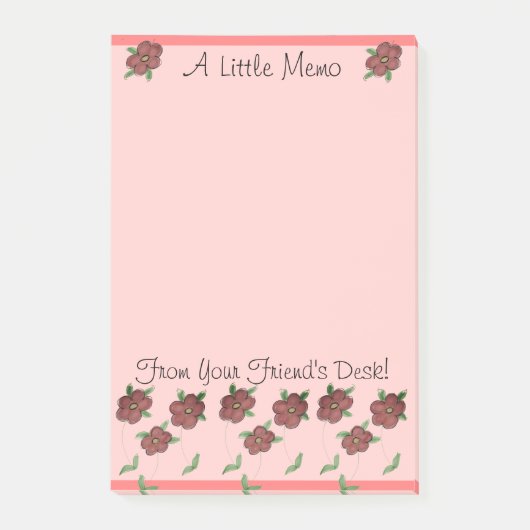 サンゴとブルゴーニュの花の開花 ポストイット (正面)