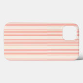 サンゴとベージュ五ストライプ色 Case-Mate iPhoneケース (裏面 (横))