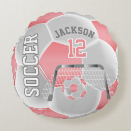 サンゴとホワイトサッカー | DIY名 ラウンドクッション