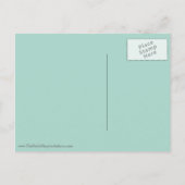 サンゴとミントのダマスク写真結婚式の日付を保存 案内ポストカード (裏面)